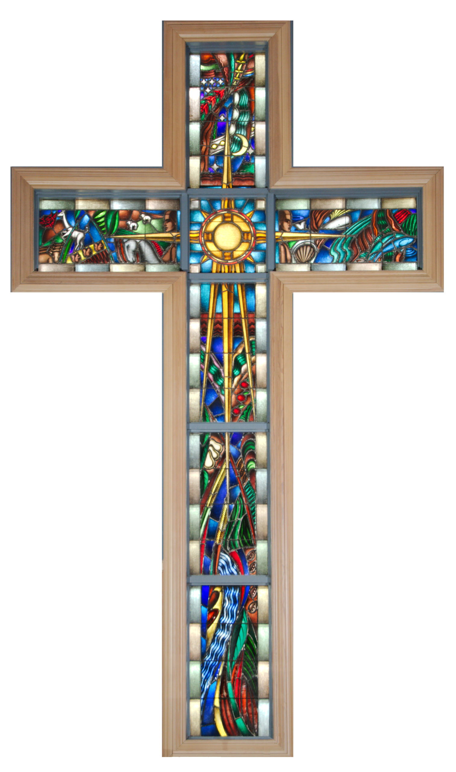 Cross Stain Glass Window 2
